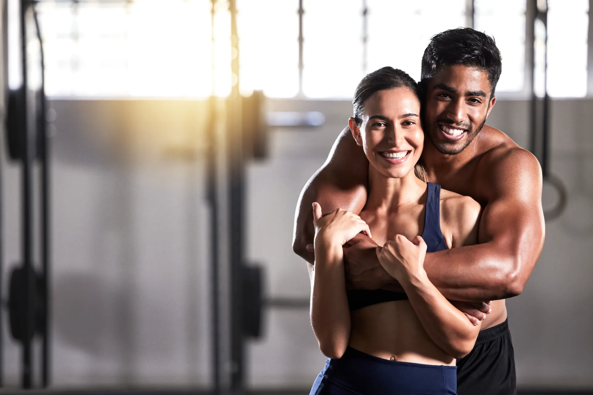strong active and wellness couple looking fit and utc